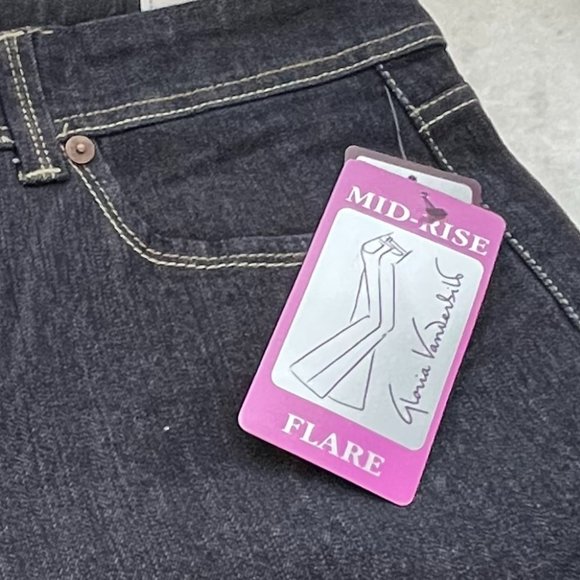 Gloria Vanderbilt DARK WASH MIDRISE FLARE JEANS NWT SIZE 16 - Picture 5 of 9